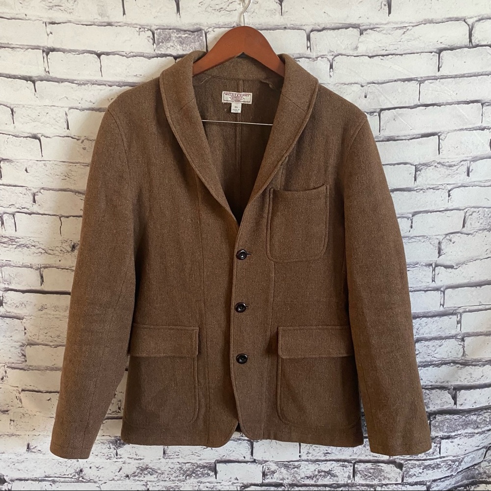 Wallace & Barnes - 40R - Like New - Shawl-Collar Blazer Brown Merino Lambswool